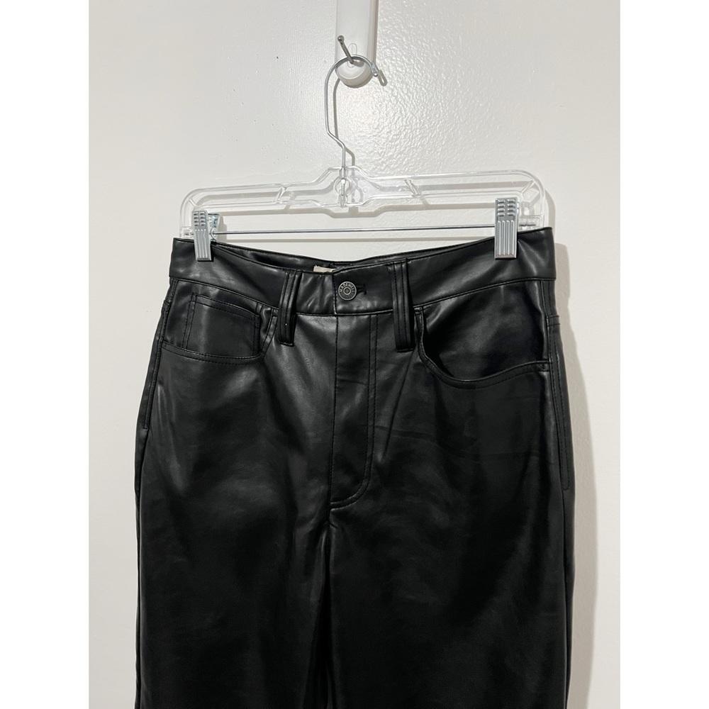 Madewell The Perfect Vintage Straight Jean Vegan Leather Black High Rise 28 - Picture 3 of 10